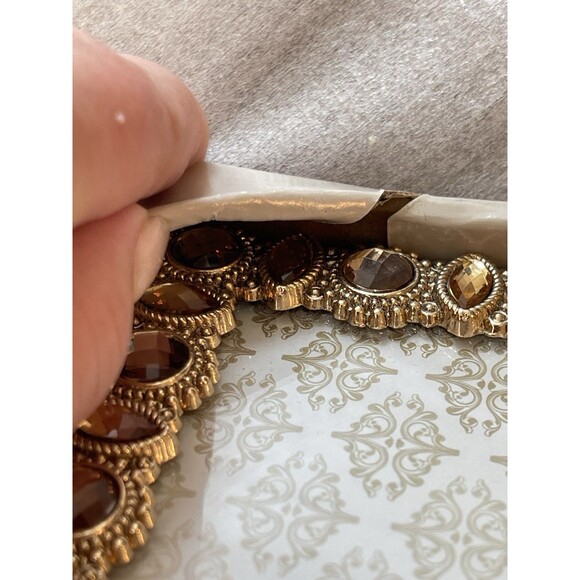 Luxe Collection Gold Tone Metal Picture Frame 4"x6" w/Champagne Rhinestones NIB - Picture 8 of 11